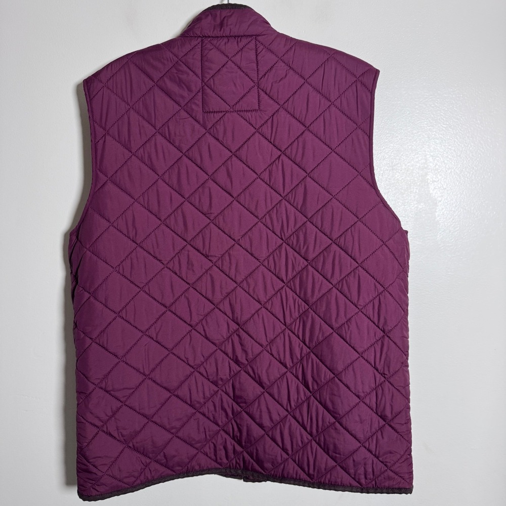 UNTUCKit Quilted Vest Mens Large Burgundy Diamond Pattern Full Zip Casual Puffer - Picture 2 of 6